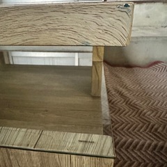 ガラステーブル オープンシェルフの画像