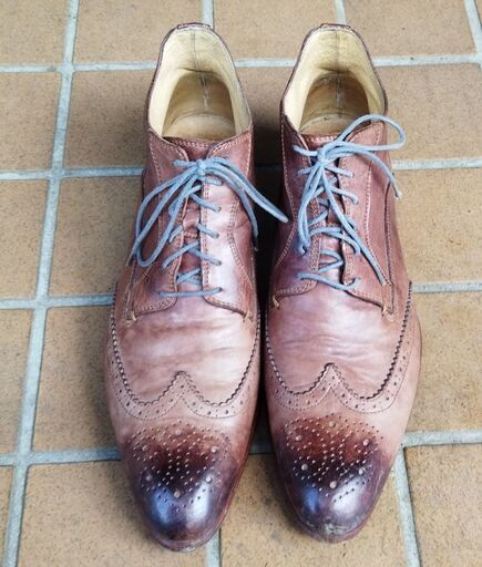 【USED】【メンズ】【レザーブーツ】ウィングチップ革靴　サイズ　27.5cm～28cm(44)