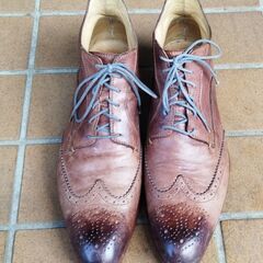 【USED】【メンズ】【レザーブーツ】ウィングチップ革靴　サイズ　27.5cm～28cm(44)の画像
