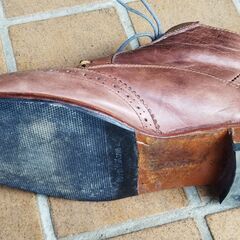 【USED】【メンズ】【レザーブーツ】ウィングチップ革靴　サイズ　27.5cm～28cm(44)の画像