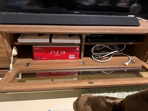 テレビボード テレビ台(幅140cm) ラタン調 木目 スチール脚 | 【公式