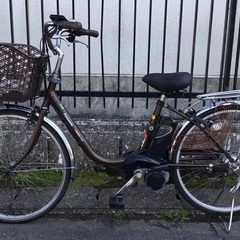 ＜整備済＞パナソニック・ビビTX 24インチ・電動アシスト自転車・内装3段変速 ブラウン・サドル新品の画像