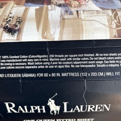 Ralph Lauren Home ボックスシーツ　ダブル未使用品の画像