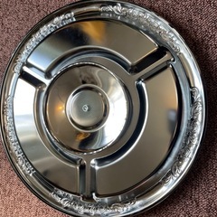 【未使用】金属製 花模様 回転式オードブル皿 約40cmの画像
