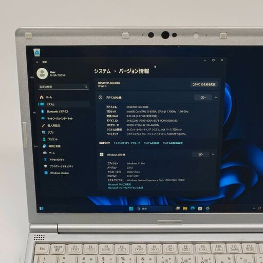 超軽量 バッテリ◎ フルHD レッツノート 12.1 パナソニック ノートPC Let'sNote CF-SV7-3 Core i5-8350U windows11 pro 8GB SSD256GB  カメラあり オフィス (B705)
