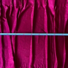【良品】赤 無地 カーテン 丈90 2枚組の画像