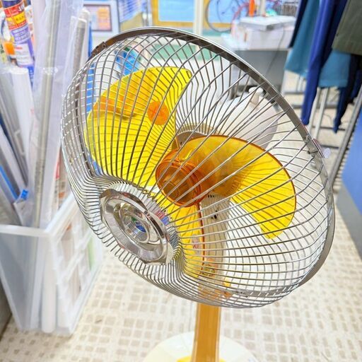 昭和レトロ ナショナル 扇風機 3枚羽 イエロー F-30W1K