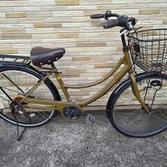 中古自転車 6段変速 26インチ LEDオートライト 軽整備済み 防犯