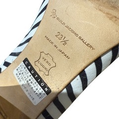 gjg GUILD JACOMO GALLERY ボーダーパンプス 23.5cmの画像