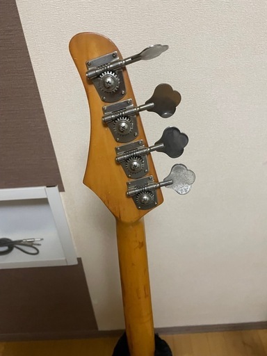 ◇民謡 地歌用 三味線◇花梨 中棹 皮破れ無し◇撥/駒/長袋/ハードケース付