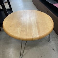 折りたたみテーブル　No.2523　ナチュラルカラー　円形　ロー...