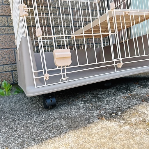 ⑥　【ほぼ新品】猫 ケージ 2段 1段にもなる キャスター付き ゲージ ペット　キャット 猫用 ネコ用 ゲージ 檻 ハウス 柵