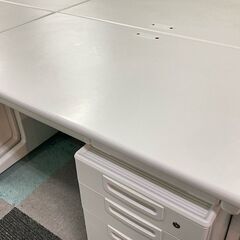 中古　美品　プラス　平机　平デスク　 OAデスク　 ワークデスク　オフィスデスク　パソコンデスク　事務机　インサイドワゴン　サイドワゴン　サイドキャビネット　3段キャビネット　ホワイト　セット品　1200×700×H700　愛知　一宮市　江南市　稲沢市　名古屋　岐阜　各務ヶ原　岐南町　羽島　三重　グッドプライス一宮の画像