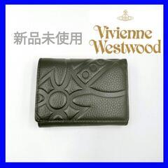 三つ折り財布 財布 黒 ヴィヴィアン ブラック レザー がま口 ...