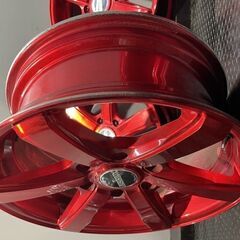 ESSEX EC-17 エセックス 社外ホイール 17インチ 4本 6.5J6HPCD139.7+38 レッド ハイエース キャラバン等 　(MHD366)クレジットカード QRコード決済可能の画像