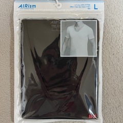 ④メンズ新品ユニクロエアリズムVネック肌着Lサイズ