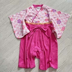 チャリティ☆袴ロンパース　80サイズ　女の子　ベビー服　カバーオール　