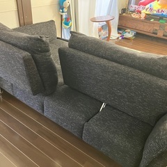 受け渡し者決まりました）3人掛け　ソファ　背もたれ可動式 の画像