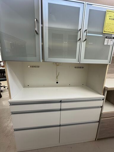 ジモティ来店特価!!　食器棚　グレー×ホワイト　　J-250434