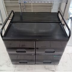 ★ジモティ割あり★  収納ラック ブラック W75×D64.5×...