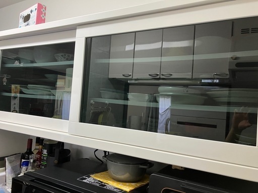 ＜受渡者決定＞桜材の食器棚(上下セット)をお譲りいたします 受け渡し者決まりました）食器棚 【公式通販】
