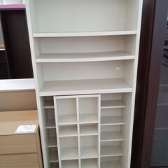 ★ジモティ割あり★  本棚 アイボリー W79.5×D29.5×...