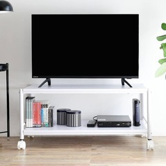 [山善]テレビ台 32型まで対応 幅105×奥行40×高さ39㎝ テレビボード ホワイト  の画像