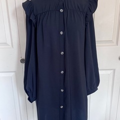 ZARA フリルシャツワンピースの画像
