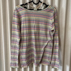 長袖シャツ トップス カラフルボーダーの画像