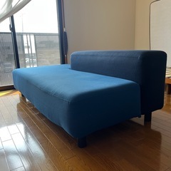 
無印良品 ソファベンチ 青の画像