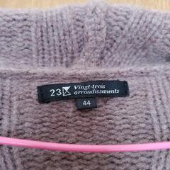23区　ケーブルニット ダッフルコート フード付　カシミヤ混　size44の画像