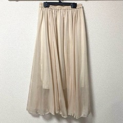 レトロガール フレアスカート プリーツスカート シアー 無地 シンプルの画像
