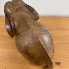 ［木彫り］木製 象 ぞう 置物 アジアン アンティーク 昭和レトロ H20cmの画像