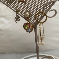 パール・クリスタルフープピアスセットの画像