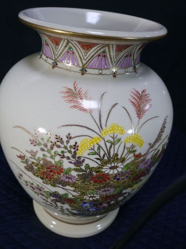 新発売 白薩摩焼花瓶錦江陶芸高さ約30.5cm#014 (たくどん) 広木の 工芸品
