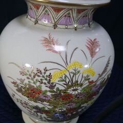 白薩摩焼　花瓶　錦江陶芸　高さ約30.5cm　#014の画像