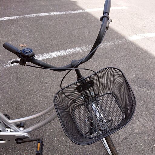 4/28売済ABELIA 自転車 27インチ シルバー カゴ付き