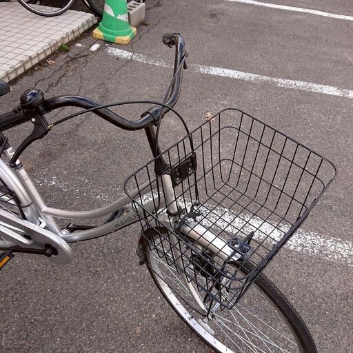 5/1売済PLEASURE 最新 自転車 26インチ シルバー カゴ付き ②