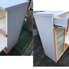 hf250417-004Z 共和産業 キッシュ 80ミドルキッチンキャビ NA　120406 キッチン収納 炊飯器置き場の画像