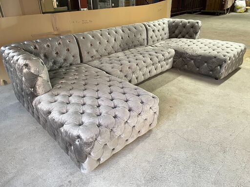 【大特価】特大ソファー 3分割 グレー系 全体幅330cm以上 早い者勝ち 引取歓迎 配送OK