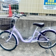 ブリジストン アルミーユ 22インチ 中古 自転車 ラベンダー 3段変速 の画像