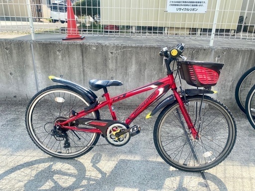 ブリジストン 24インチ 買取 引取 子供  レッド&ブラック 男の子 7段変速 マウンテン 中古 自転車
