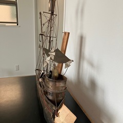 【値下げ】Marine Decoration; Brass-work Shipマリンインテリア　船のオブジェの画像