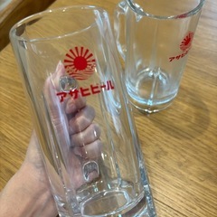 レトロ アサヒビール ビールジョッキ 2点セット旧ロゴの画像
