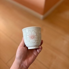 【無料】桜模様の和風湯呑み（1個） の画像