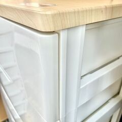 【武蔵小山店】 プラチェスト　7段　チェスト　ワイド　衣類収納　タンス　箪笥　引き出し　ウッドトップ　白　ホワイトの画像