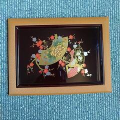 美品 伝統工芸 蒔絵 額 飾り絵 電報