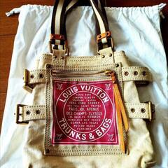 Louis Vuitton トートバッグ ベージュ キャンバスの画像