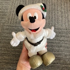 Disney ★ ミッキーマウス　ホワイト　サンタ　ぬいぐるみ　...