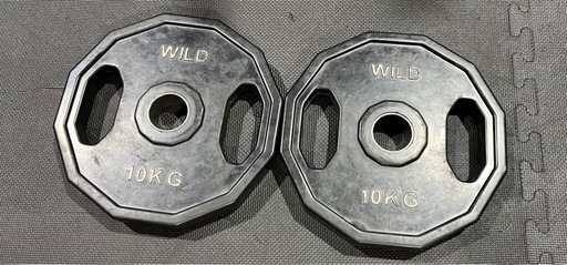 ワイルドフィット　バーベルプレート　10キロ2枚 ワイルドフィットオリンピックプレート10キロ2枚 WILD FIT（ワイルド